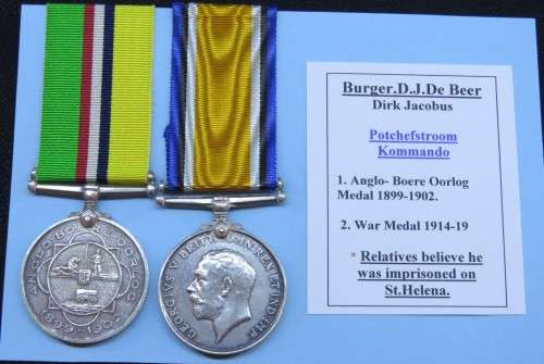 ANGLO - BOERE OORLOG MEDAL 1899-1902 + WW1 WAR MEDAL