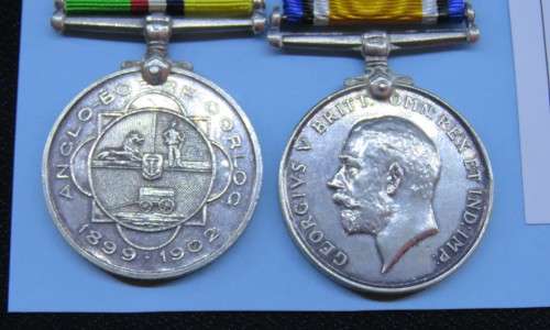 ANGLO - BOERE OORLOG MEDAL 1899-1902 + WW1 WAR MEDAL