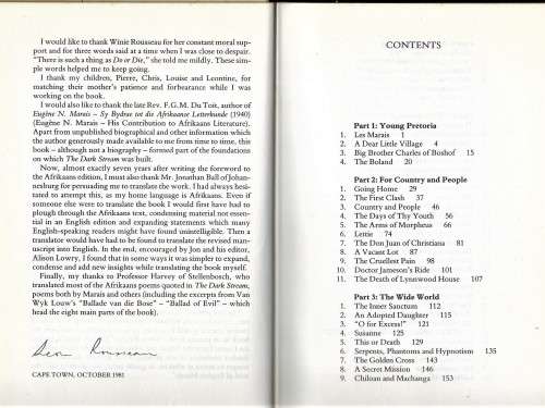 THE DARK STREAM  by LEON ROUSSEAU - THE STORY OF EUGENE N. MARAIS