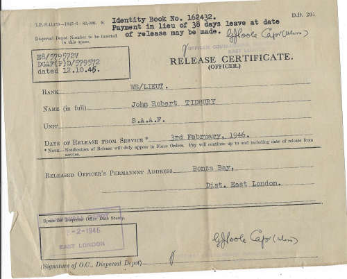 WW2 - SAAF - LOG BOOK - 30 SQUADRON