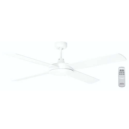 White  132cm 1 Light Ceiling Fan + Remote
