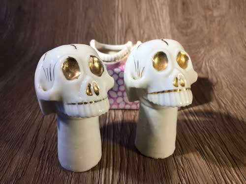 Vintage Skull Nodder Salt and Pepper Shakers - Japan