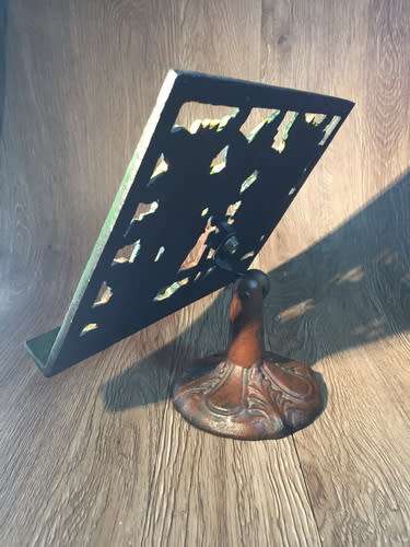 Cast Iron Recipe Book Stand - Sunflowers & Chickens