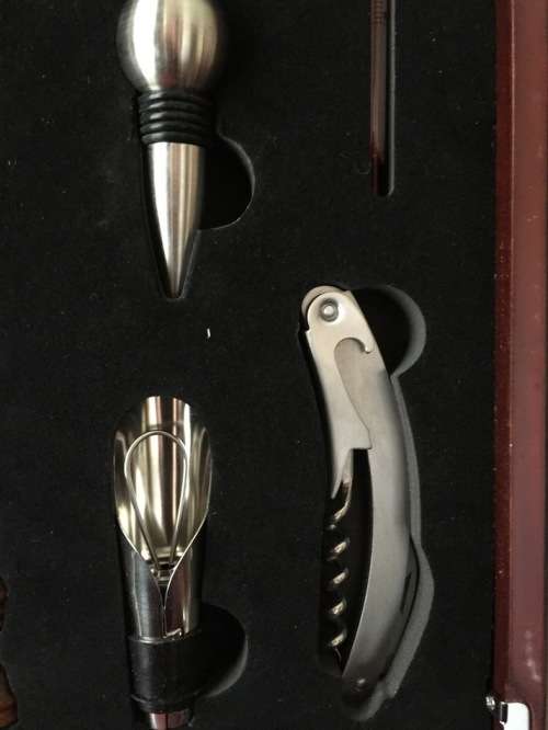 Wooden Chess Set with Wine Box & Wine Accessories