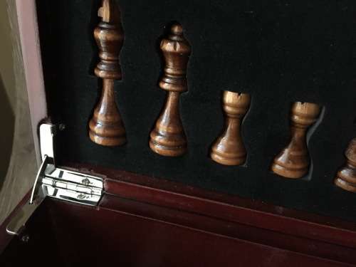 Wooden Chess Set with Wine Box & Wine Accessories
