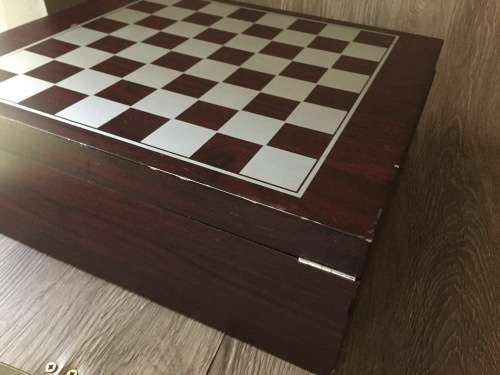 Wooden Chess Set with Wine Box & Wine Accessories