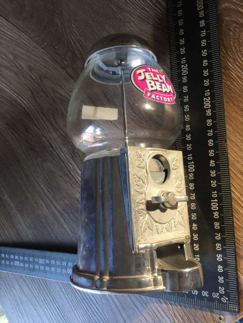 Jelly Bean Dispenser, Metal & Glass (Boxed)