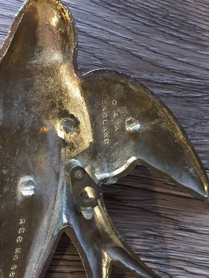 3 Solid Brass Swallow Wall Hangers, England