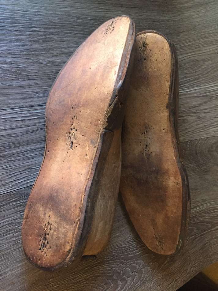 Very Old Wood & Leather Shoemaker Forms (Pair)