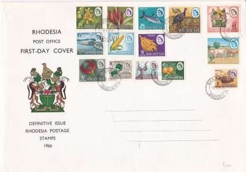 Rhodesia 1966 Definitive issue on FDC
