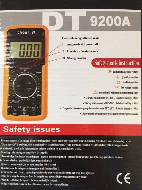 MULTIMETER DT9205A