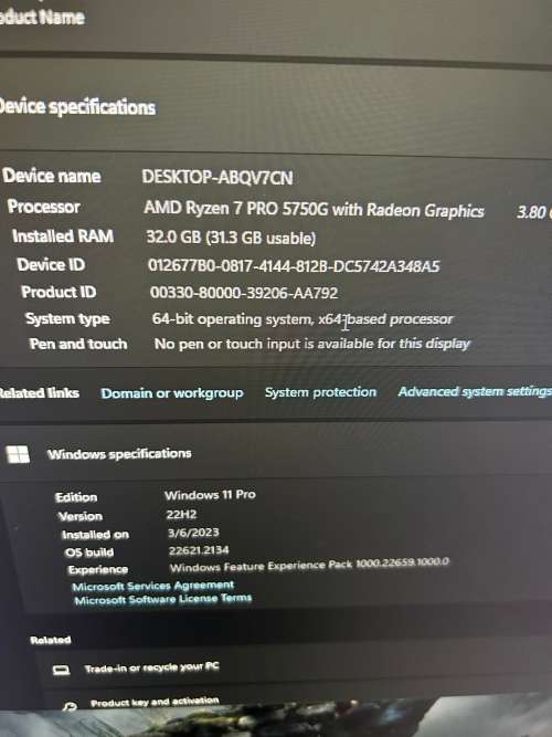 AMD Ryzen 7 PRO 5750G with Radeon Graphics Desktop PC