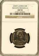 RARE AU53 YES - NGC GRADING - 2000 MANDELA SMILY R5 COIN !!