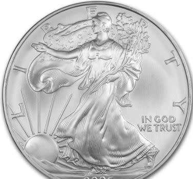 1 oz silver Eagle coin, (in Capsule)