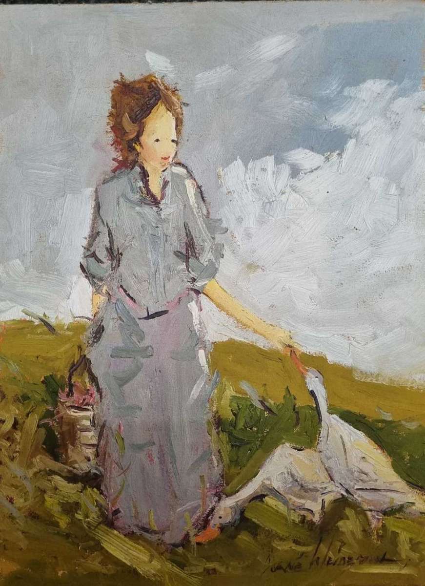 Corne Weideman Art 300x400 Oil on canvas  (Christmas special Bargain) Not Framed   `The Lady`