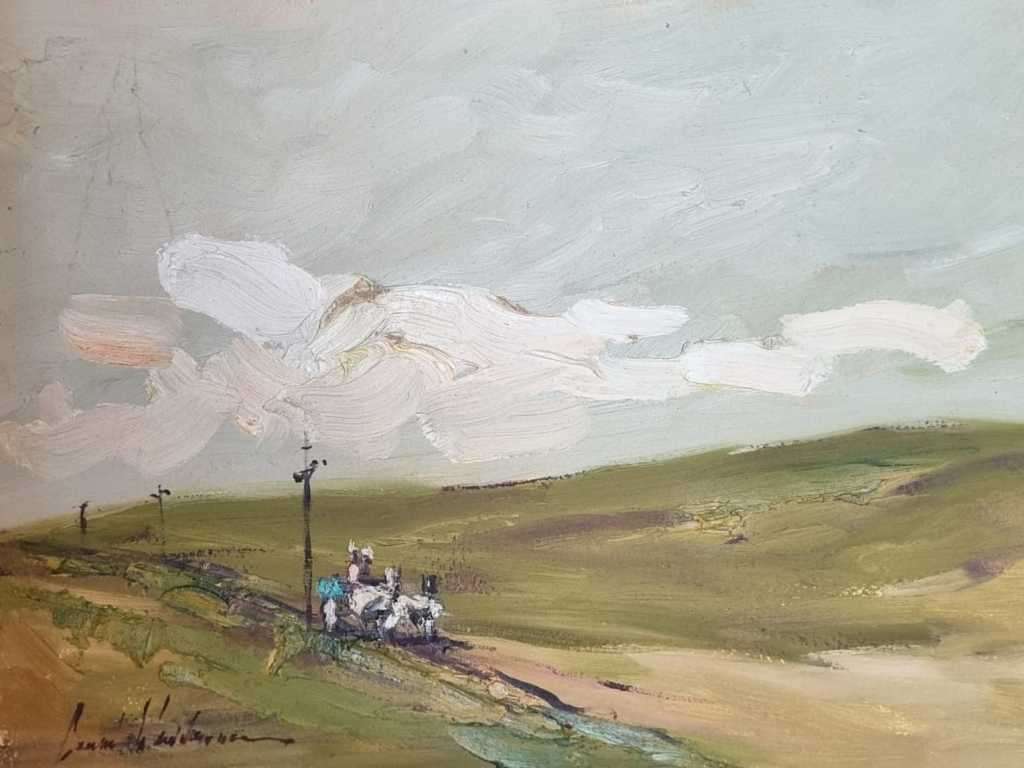 Corne Weideman Art 300x400 Oil on canvas  (Christmas special Bargain) Not Framed   `Going to town`