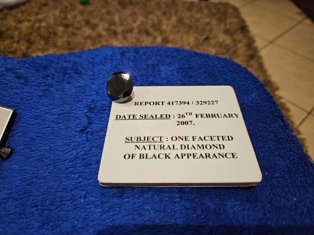 31.477 carat,  Natural Black Diamond (Round Brilliant Cut) Massive Rare Size