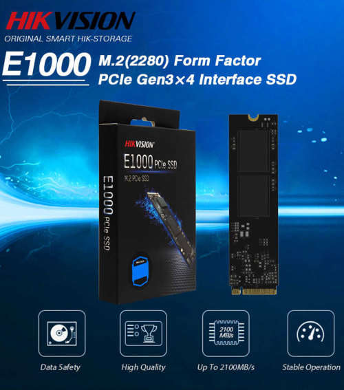 Hikvision E3000 512GB M.2 PCI-e Gen 3 x 4 NVMe 3D NAND Internal Solid State Drive (SSD)