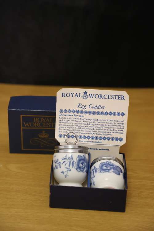 ROYAL WORCESTER TWO EGG CODDLERS--RHAPSODY --in original box