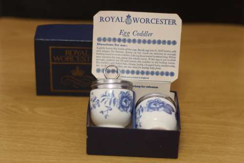 ROYAL WORCESTER TWO EGG CODDLERS--RHAPSODY --in original box