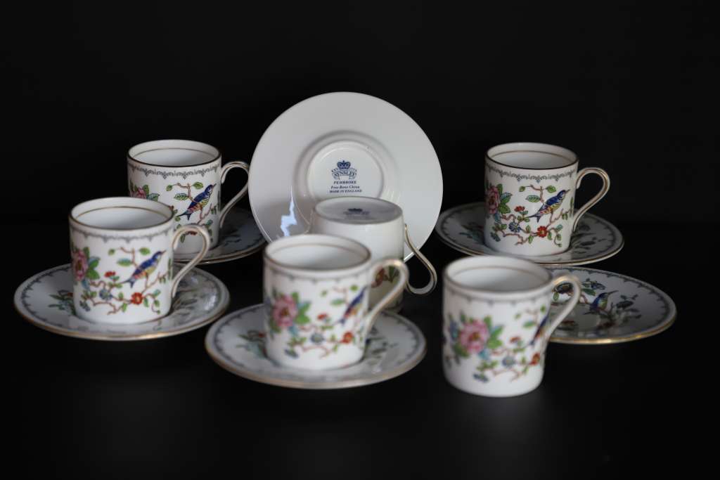 Aynsley -china- demitasse trios--PEMBROKE pattern