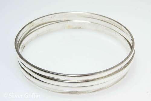 99.9 PURE SOLID SILVER HAND CRAFTED ELEGANT BANGLES EACH BANGLE IS 10g