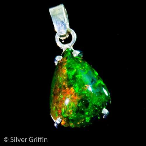 *HIGH VALUE*  Huge 6.71ct Natural Black fire Opal 925 Silver Pendant