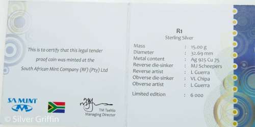 Protea Life of a Legend-Nelson Mandela  R1 SILVER 925 Proof includes certificate