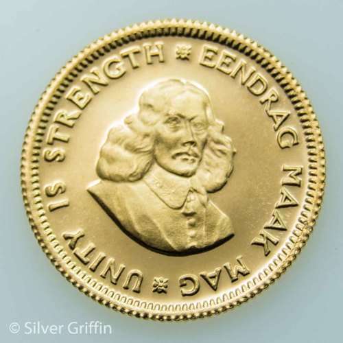 SA ONE RAND - 1978  JAN VAN RIEBEECK 22ct GOLD PF