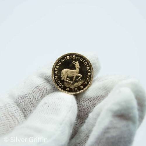 SA ONE RAND - 1978  JAN VAN RIEBEECK 22ct GOLD PF