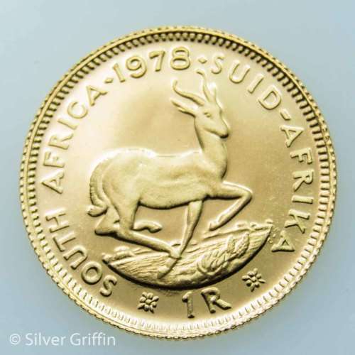 SA ONE RAND - 1978  JAN VAN RIEBEECK 22ct GOLD PF