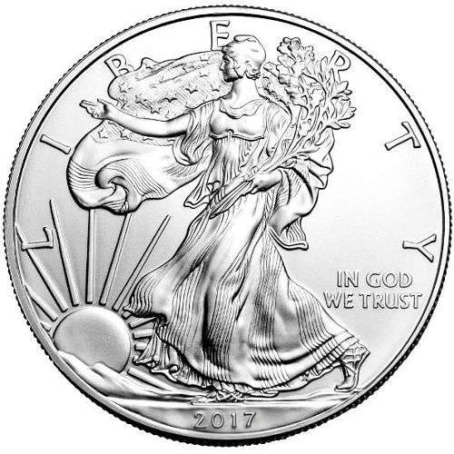 1 OZ  AMERICAN SILVER EAGLE 2017    QTY 2  AVAILABLE