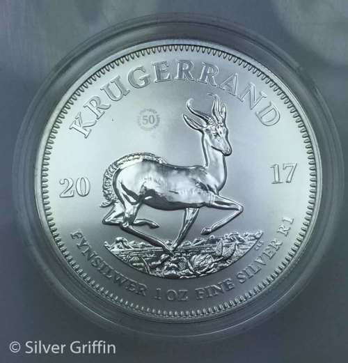 5 AVAILABLE 2017 Silver 1oz Krugerrand Premium uncirculated,certificate of Authentication