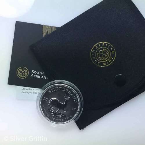 5 AVAILABLE 2017 Silver 1oz Krugerrand Premium uncirculated,certificate of Authentication