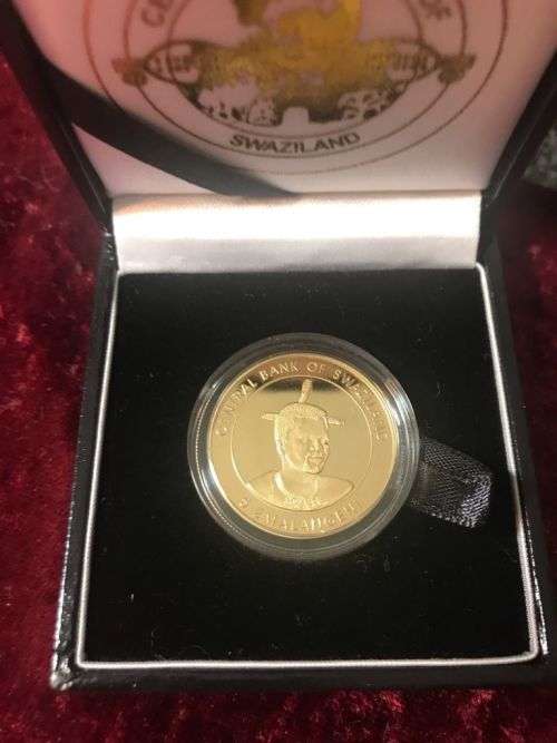 SWAZILAND 5 EMALANGENI PROOF COIN ,RARE`