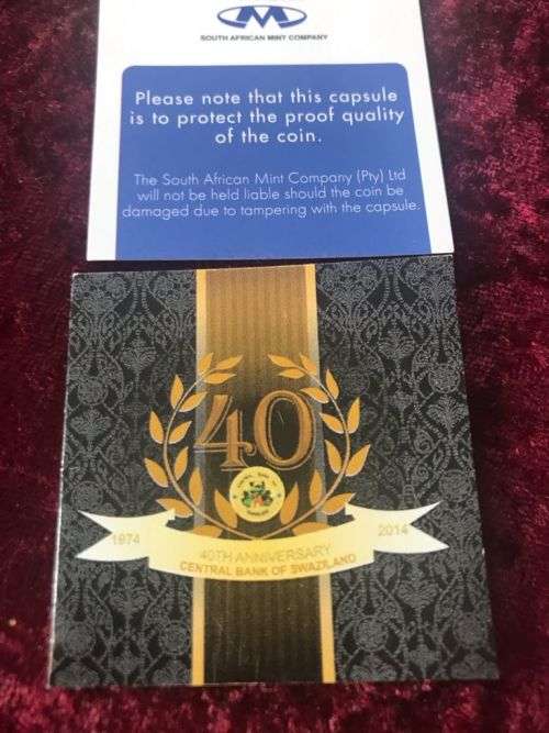 SWAZILAND 5 EMALANGENI PROOF COIN ,RARE`