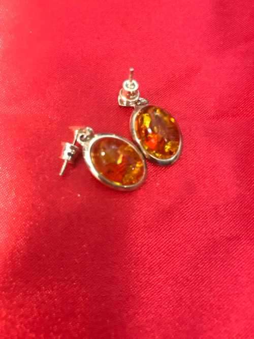 BALTIC AMBER EARRINGS ,