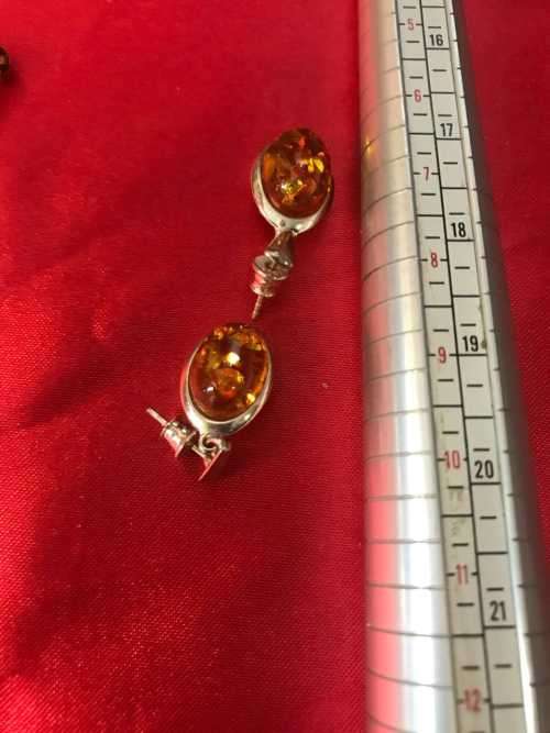 BALTIC AMBER EARRINGS ,