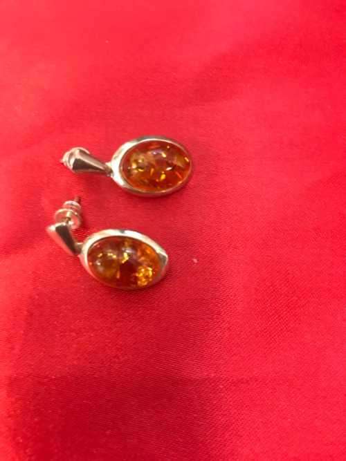 BALTIC AMBER EARRINGS ,
