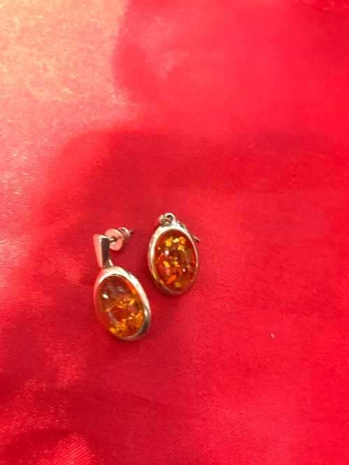 BALTIC AMBER EARRINGS ,
