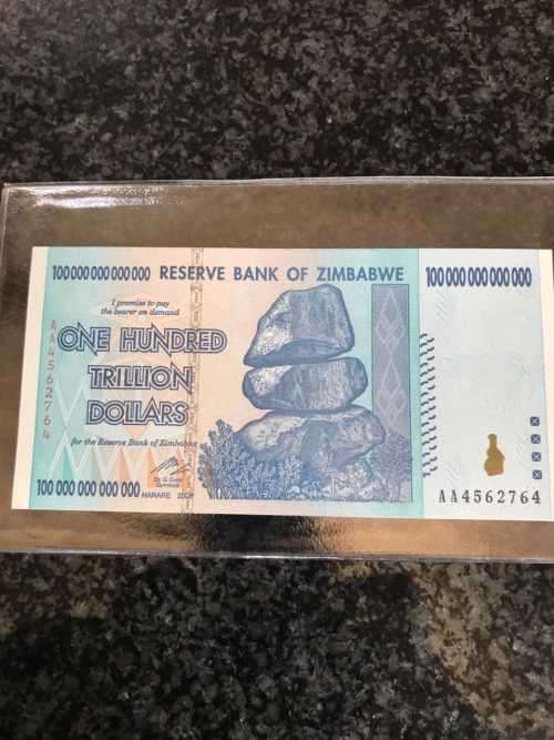 100 TRILLION ZIM DOLLARS