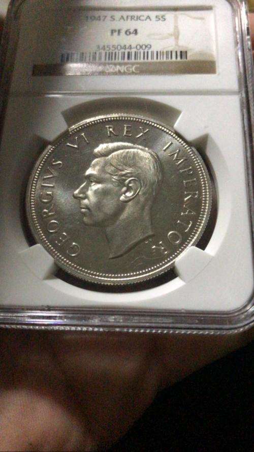 1947 S.AFRICA 5S NGC PF 64