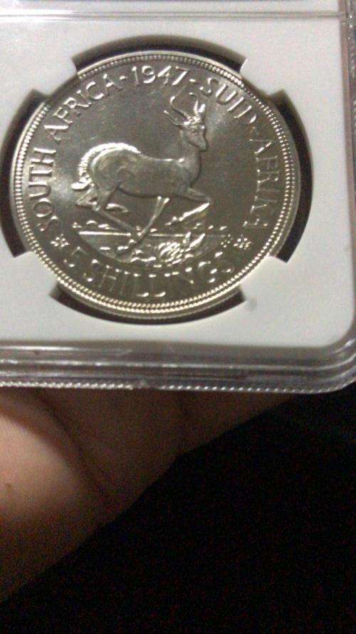 1947 S.AFRICA 5S NGC PF 64