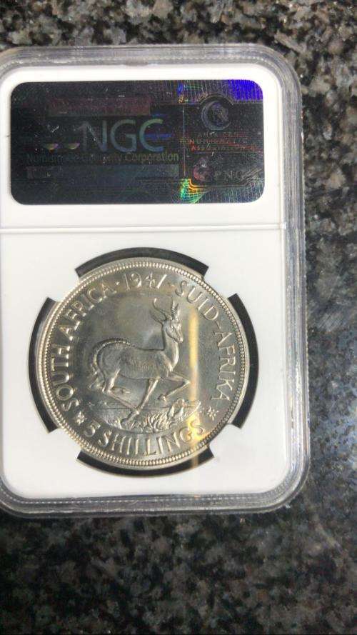 1947 S.AFRICA 5S NGC PF 64