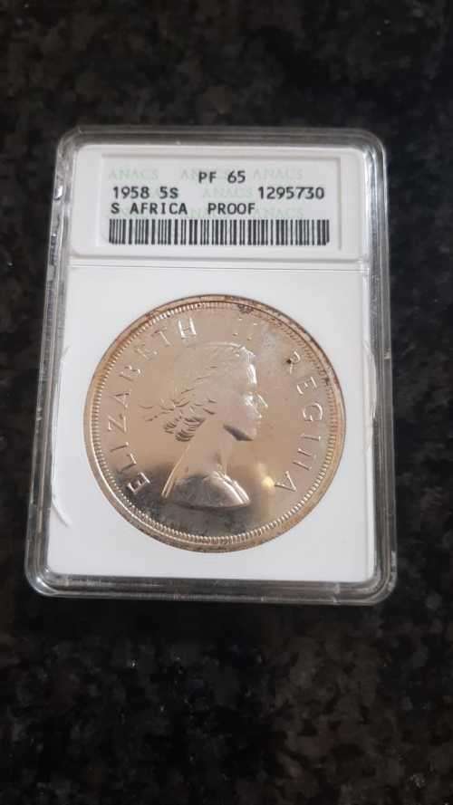 1958 S.AFRICA 5s PROOF PF65