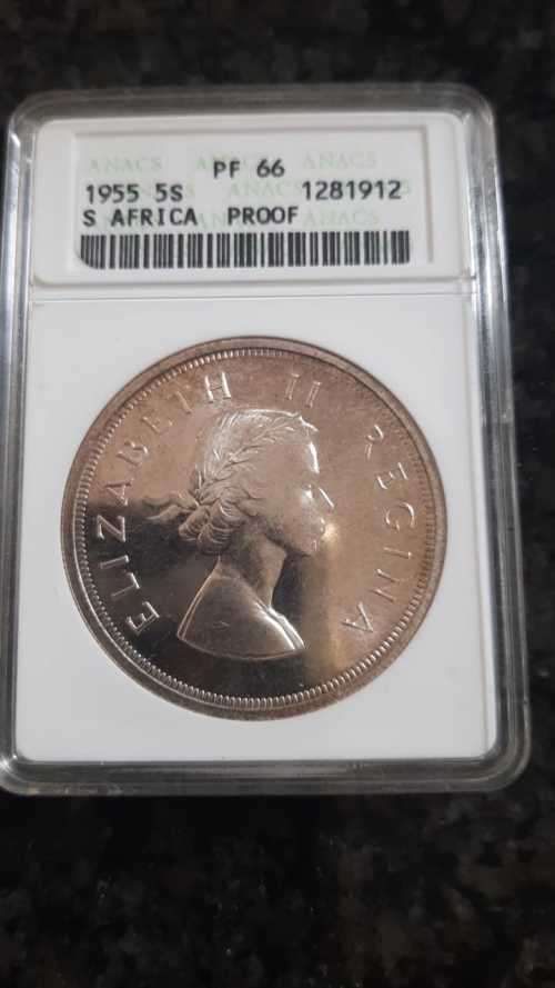 1955 S. AFRICA 5s PROOF PF66