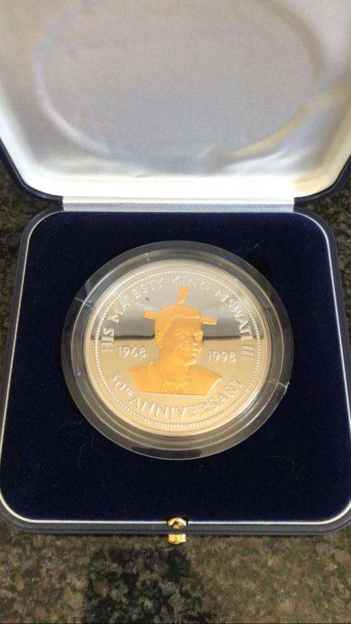 5 0z 999 SILVER. SWAZILAND 30TH ANNIVERSARY.