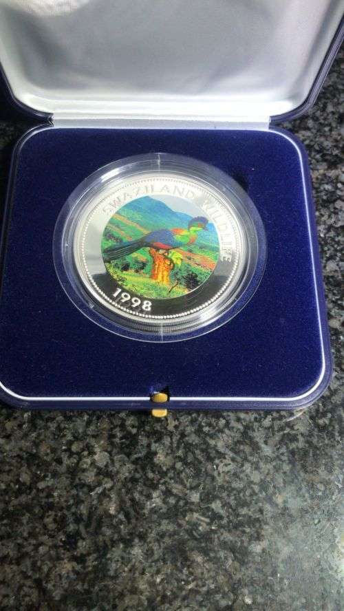 5 Oz 999 SILVER COIN .SWAZILAND WILDLIFE .LEGAL TENDER. LIMITED MINTAGE 0F 500ps