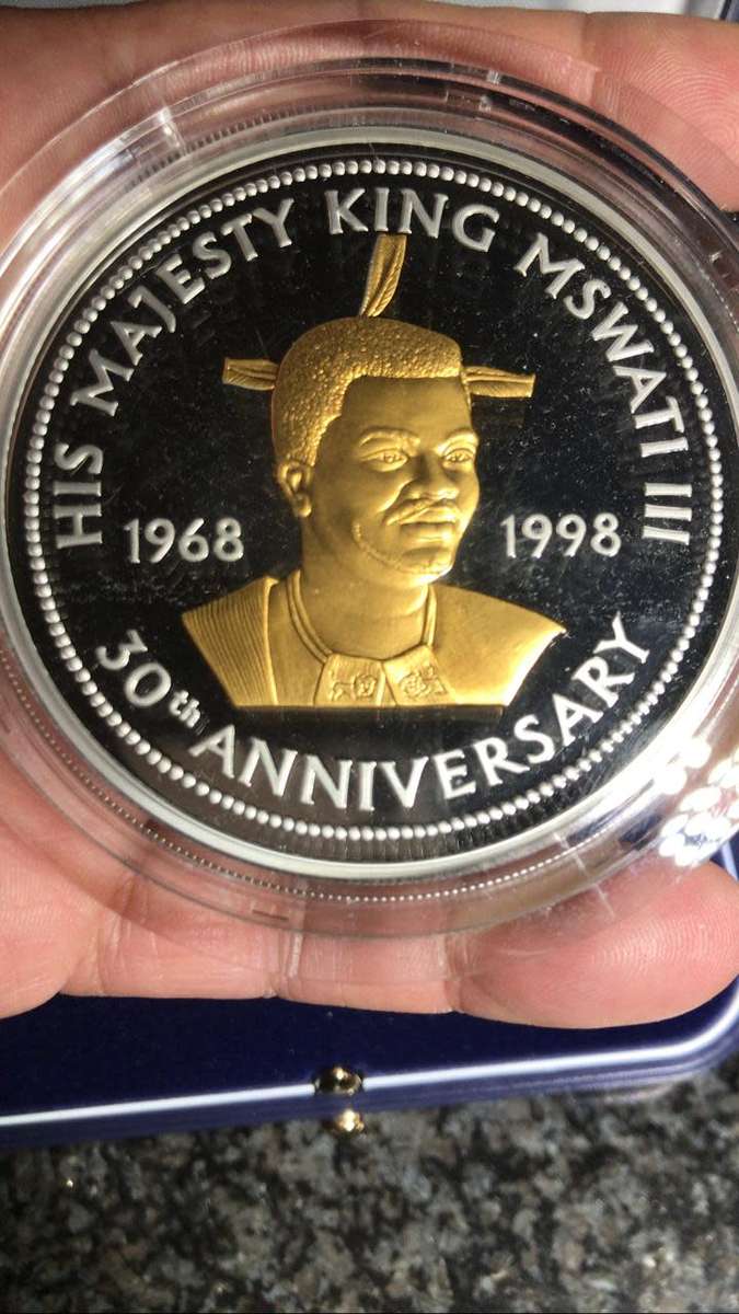 5 Oz 999 SILVER COIN. LEGAL TENDER. 30TH ANNIVERSARY OF SWAZILAND.