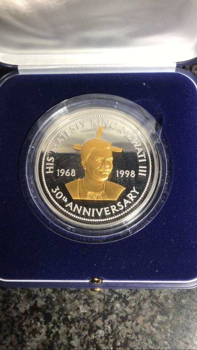 SWAZILAND 30TH ANNIVERSARY COIN 5 OZ 999 SILVER